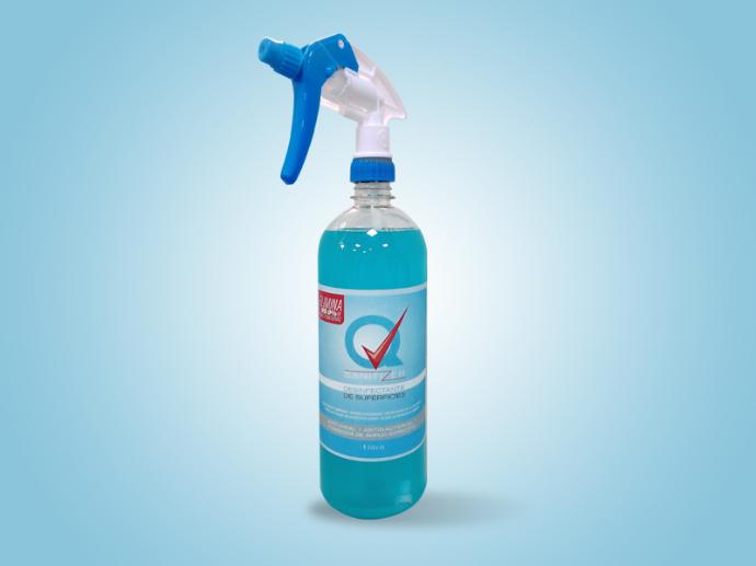 Q Sanitizer de 1 litro, para proteger a tu familia de virus y bacterias en tu hogar y oficina Q Sanitizer de 1 litro